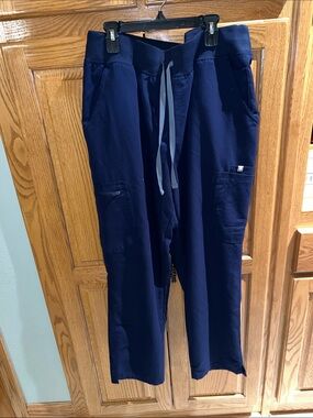 Women's Navy Drawstring Cargo scrub Pants - Casual Comfort